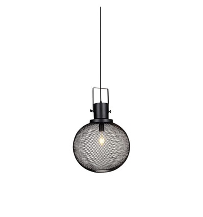 E27 pendellamp van zwart metaalgaas - Ø30cm, modern design, exclusief lichtbron
