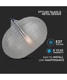 Ø35cm pendellamp met diamantgeslepen glas, E27 - Zwart, metaal, max 60W, zonder lichtbron