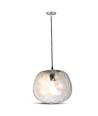 Ø250mm design pendellamp van glas - Rond, transparant, E27 fitting, 1m ophanging, 5 jaar garantie