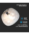 Ø250mm design pendellamp van glas - Rond, transparant, E27 fitting, 1m ophanging, 5 jaar garantie