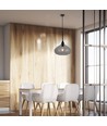 Ø28,5cm pendellamp van zwart glas - E27 fitting, max 60W, IP20 binnen, zonder lichtbron