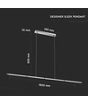 36W LED designer hanglamp in chroom - 182cm, 2700lm, 4000K, IP20