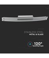 36W Designer Bend Glass Double plafond/wandlamp - Chroom, 2700lm, 4000K, RVS en glas, IP20, 98,5cm breedte