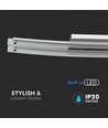 36W Designer Bend Glass Double plafond/wandlamp - Chroom, 2700lm, 4000K, RVS en glas, IP20, 98,5cm breedte