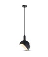 E14 pendelophanging met verstelbare kap - Zwart, Ø18cm, 1m snoer, max 60W, excl. lichtbron