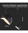 E14 pendelophanging met verstelbare kap - Zwart, Ø18cm, 1m snoer, max 60W, excl. lichtbron