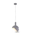 E14 pendelophanging met grijze aluminium kap - Ø18cm, 1 meter snoer, max 60W, zonder lichtbron