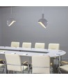 E14 pendelophanging met grijze aluminium kap - Ø18cm, 1 meter snoer, max 60W, zonder lichtbron