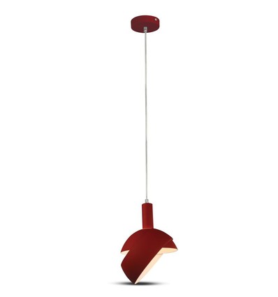 E14 pendelophanging met rode aluminium kap - Max 60W, rood, 180x100x1200mm