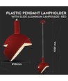 E14 pendelophanging met rode aluminium kap - Max 60W, rood, 180x100x1200mm
