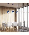 Blauwe E14 pendelophanging met aluminium kap - Max 60W, Ø18cm, IP20, 5 jaar garantie