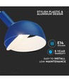 Blauwe E14 pendelophanging met aluminium kap - Max 60W, Ø18cm, IP20, 5 jaar garantie