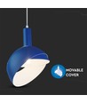Blauwe E14 pendelophanging met aluminium kap - Max 60W, Ø18cm, IP20, 5 jaar garantie