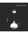 7W LED pendellamp, Ø25cm - Wit acryl, 4000K, incl. lichtbron