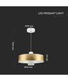 7W LED pendel, Ø34cm - Goud, acryl kap, 4000K, incl. lichtbron