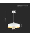 7W LED pendellamp - Ø34cm, witte acryl kap, 120 graden, incl. lichtbron