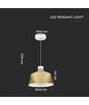 7W LED pendel met gouden acryl kap - 3000K, IP20, incl. lichtbron