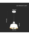 7W witte LED pendellamp - Ø25cm, acryl, 3000K, incl. lichtbron