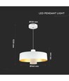 7W LED pendellamp - Ø34cm, witte acryl kap, 400lm, 120 graden, incl. lichtbron