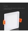 22W 17x17cm LED inbouwpanel, vierkant - 100lm/W, witte rand, Gat: 15,5 x 15,5 cm, Afm: 17 x 17 cm