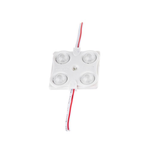 1,44W LED module, 12V - IP68 waterdicht, 135lm, 160 graden, 37x37mm, rode lichtkleur
