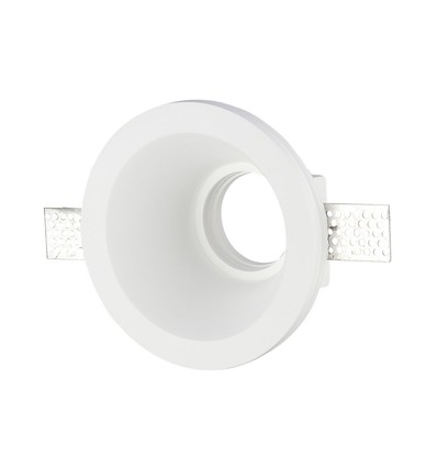 GU10 gips inbouwspot, rond - Wit, gat: Ø13,2 cm, afm: Ø13,2 x 7,4 cm, zonder lichtbron