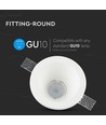GU10 gips inbouwspot, rond - Wit, gat: Ø13,2 cm, afm: Ø13,2 x 7,4 cm, zonder lichtbron