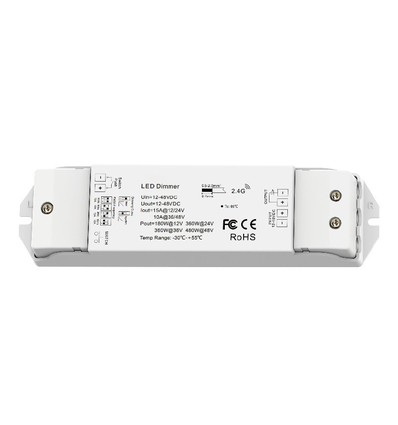 LEDlife rWave LED controller - Push-dim, 12V (180W), 24V (360W), trekontlasting aan beide uiteinden