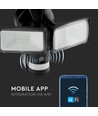 18W LED breedstraler met WiFi camera en sensor - 6000K, IP44, wit, buiten, beveiligingscamera