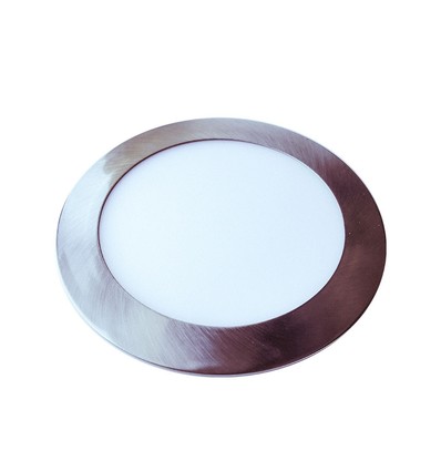 24W Ø30cm LED inbouwpanel - Satijn nikkel, 3000K, Gat: Ø28cm, Afm: Ø30cm