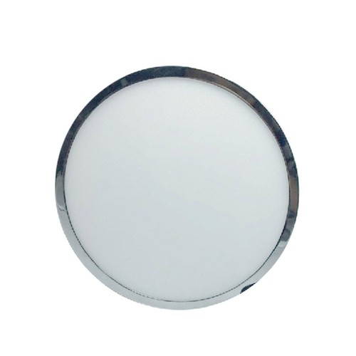 12W LED Opbouw Paneel Licht - Chroom, 3000K, Rond