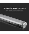 150cm 44W T8 waterdicht compleet LED armatuur - IP65, 6400K, 2x22W, koud wit