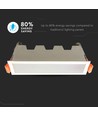 10W LED lineair inbouwpaneel - 750lm, 138x32mm, witte rand, warm wit, IP20