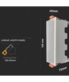 10W LED lineair inbouwpaneel - 700lm, 6400K, IP20, gat: 13,8x3,2 cm, witte rand