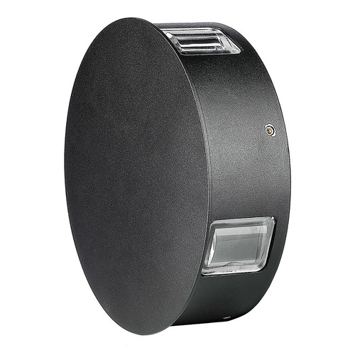 4W ronde LED wandlamp - IP65, zwart, 3000K, COB LED, incl. lichtbron