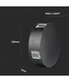 4W ronde LED wandlamp - IP65, zwart, 3000K, COB LED, incl. lichtbron