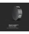 4W ronde LED wandlamp - IP65, zwart, 3000K, COB LED, incl. lichtbron
