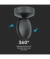 7W LED wandlamp - IP65, zwart, 770lm, warm wit, incl. lichtbron