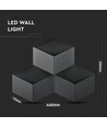 9W LED wandlamp, zwart - 990lm, 3000K, IP20, aluminium, binnen