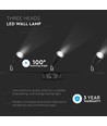 13,5W LED wandlamp met 3 koppen - 1260lm, 3000K, zwarte afwerking, incl. lichtbron