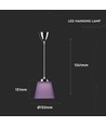 7W LED pendellamp / plafondlamp - Chroom met paarse kap, 4000K, Ø15cm, 90 graden stralingshoek