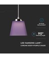 7W LED pendellamp / plafondlamp - Chroom met paarse kap, 4000K, Ø15cm, 90 graden stralingshoek