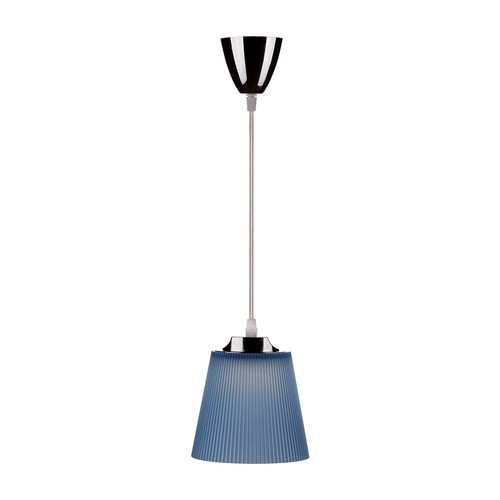 7W LED pendellamp / plafondlamp - Ø15cm, 4000K, blauwe kap, chromen behuizing, incl. lichtbron