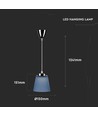 7W LED pendellamp / plafondlamp - Ø15cm, 4000K, blauwe kap, chromen behuizing, incl. lichtbron
