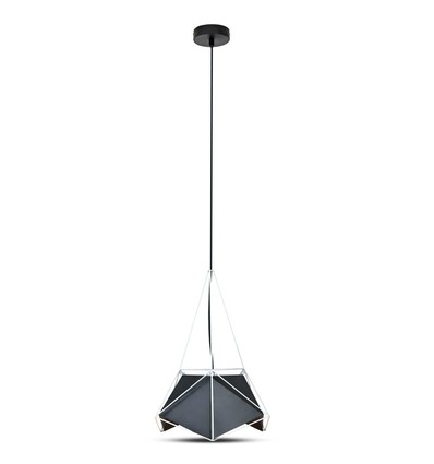 E27 Prism pendellamp - Zwarte kap met wit snoer, Ø40cm, metaal, exclusief lichtbron