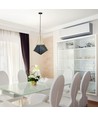 E27 pendel metaal - Zwart en goud, modern prisma design, zonder lichtbron