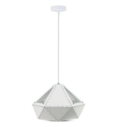 Pastel Prism witte hanglamp, E27 fitting - Ø31cm, metaal, 5 jaar garantie, zonder lichtbron