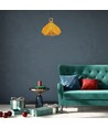 Pastel Wooden Prism hanglamp, geel - E27 fitting, 320x270mm, max 60W, 5 jaar garantie