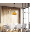 Pastel Wooden Prism hanglamp, geel - E27 fitting, 320x270mm, max 60W, 5 jaar garantie