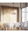 E27 hanglamp Pastel Wooden Prism - Roze, Ø32 x 27 cm, zonder lichtbron